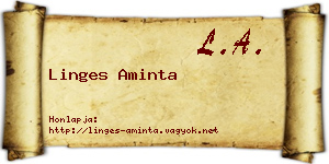 Linges Aminta névjegykártya