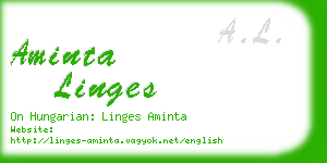 aminta linges business card
